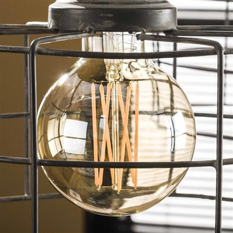 Lyskilde LED glødetråd Kugle Ø9,5 DH Interiør Ravfarvet glas LxBxH 15x10x10 Ravfarvet glas Atmosfærisk foto set forfra
