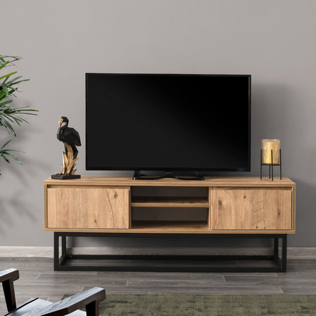 TV-møbel Belinda Sort Fyrretræ Melamin 140x50x40 cm