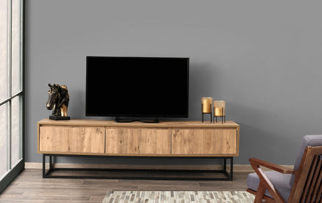 TV Møbel Tilsim Sort Fyrretræ Melamin 180x50x40 cm