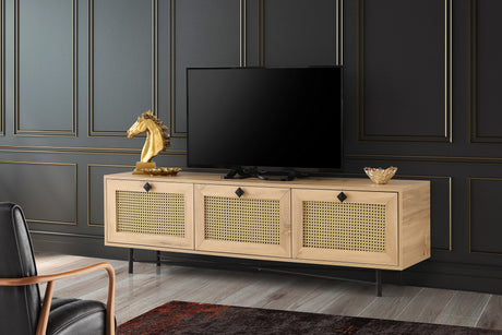 TV Meubels - TV Meubel Japandi Alcazar Eik Melamine 180x60x40 cm - Dimehouse
