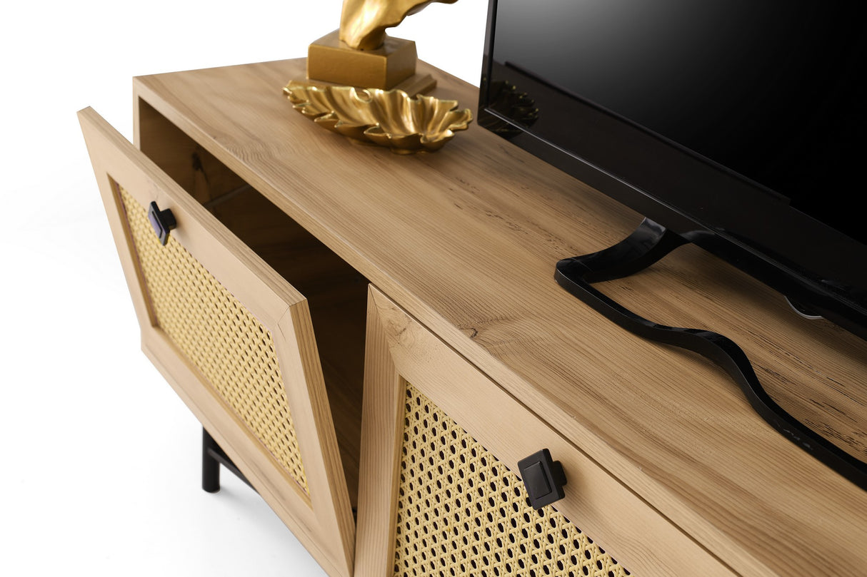 TV Meubels - TV Meubel Japandi Alcazar Eik Melamine 180x60x40 cm - Dimehouse