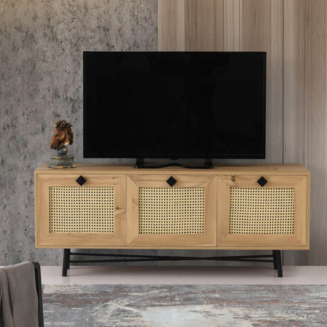 TV Meubels - Japandi TV Meubel Alcazar Eik Melamine 140x60x40 cm - Dimehouse