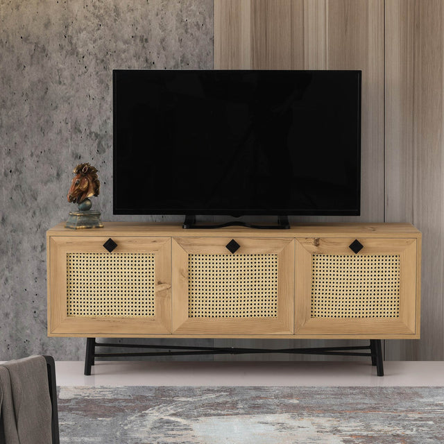 TV Meubels - Japandi TV Meubel Alcazar Eik Melamine 140x60x40 cm - Dimehouse