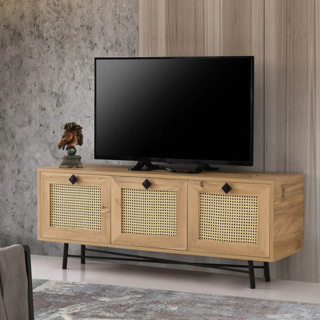 TV Meubels - Japandi TV Meubel Alcazar Eik Melamine 140x60x40 cm - Dimehouse