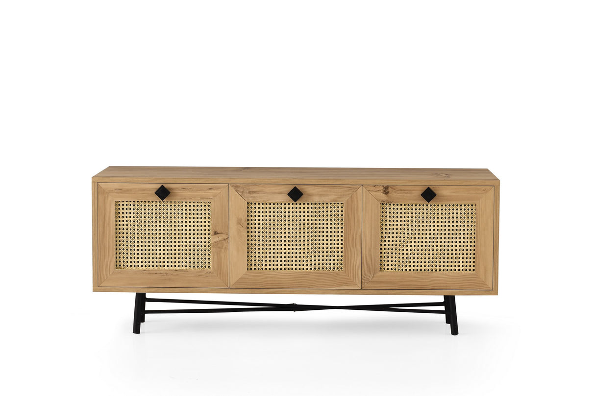 TV Meubels - Japandi TV Meubel Alcazar Eik Melamine 140x60x40 cm - Dimehouse