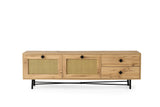 TV Meubels - TV Meubel Japandi Hapsiyas Eik Zwart Melamine 180x60x40 cm - Dimehouse