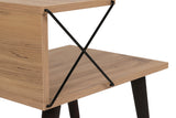 Nachtkastjes - Nachtkastje Cross Eik Melamine 50x55x40 cm - Dimehouse