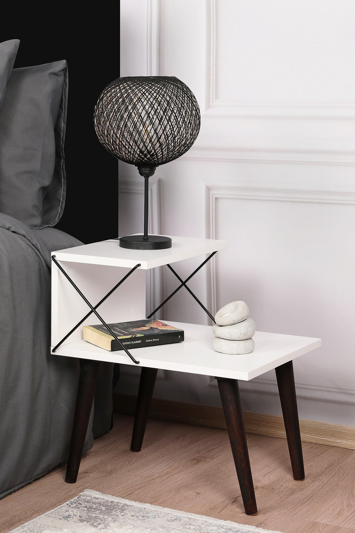 Sengebord Cross White Melamin 50x55x40 cm