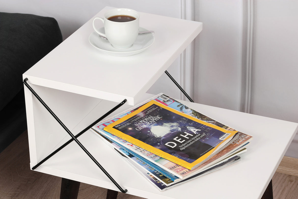 Sengebord Cross White Melamin 50x55x40 cm
