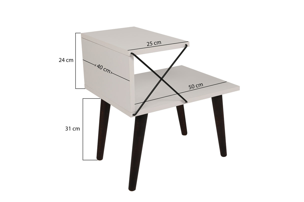 Sengebord Cross White Melamin 50x55x40 cm