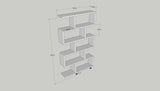 Boekenkasten - S - vormige boekenkast wit melamine Elif 90x156x20 cm - Dimehouse