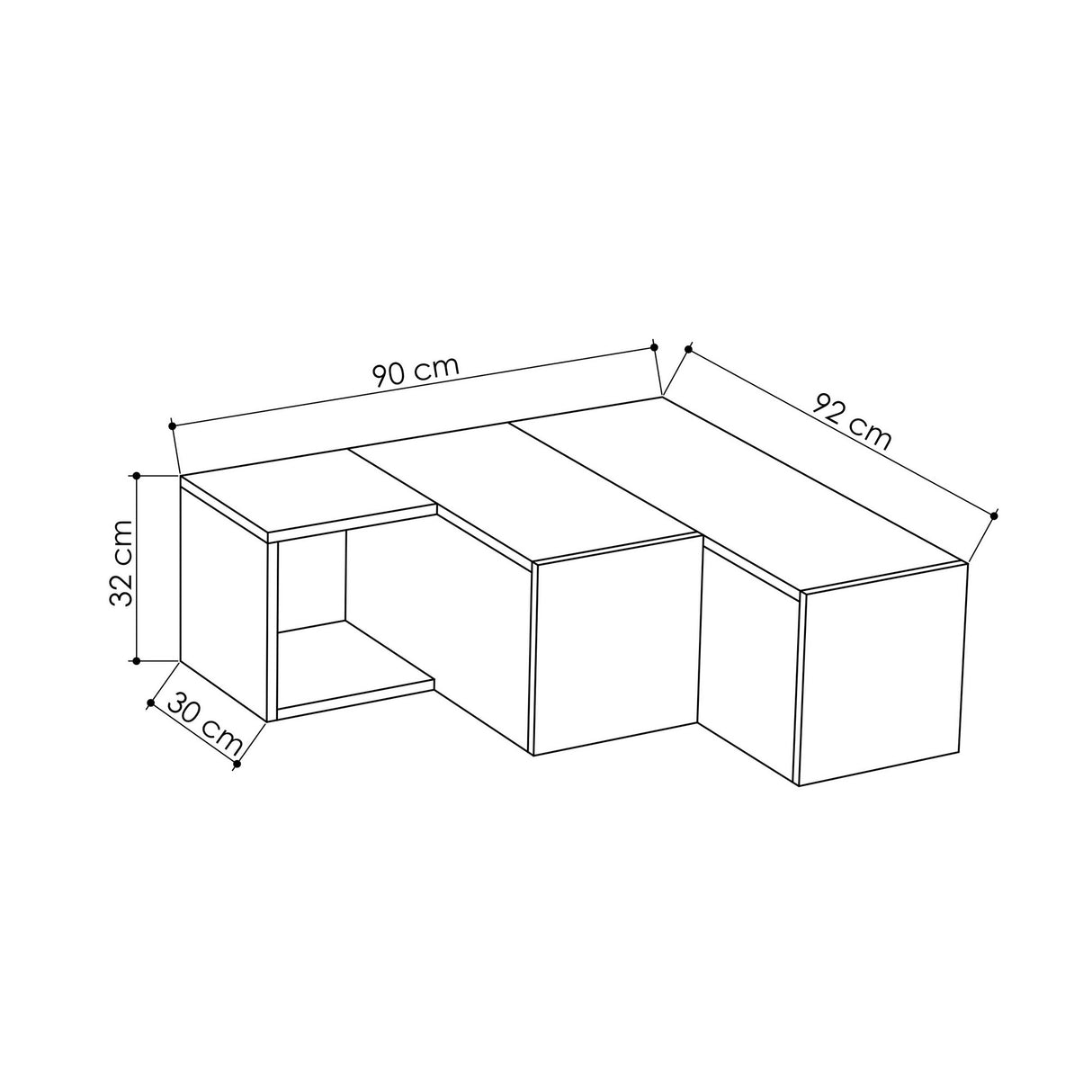 TV Meubels - TV Meubel Compact Wit Melamine 90x32x92 cm - Dimehouse