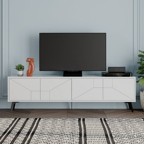 TV Meubels - TV Meubel Dune Wit Melamine 180x50x29,6 cm - Dimehouse