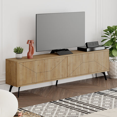 TV Meubels - TV Meubel Dune Eik Melamine 180x50x29,6 cm - Dimehouse