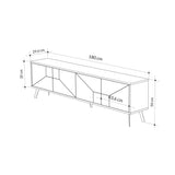 TV Meubels - TV Meubel Dune Mokka Melamine 180x50x29,6 cm - Dimehouse