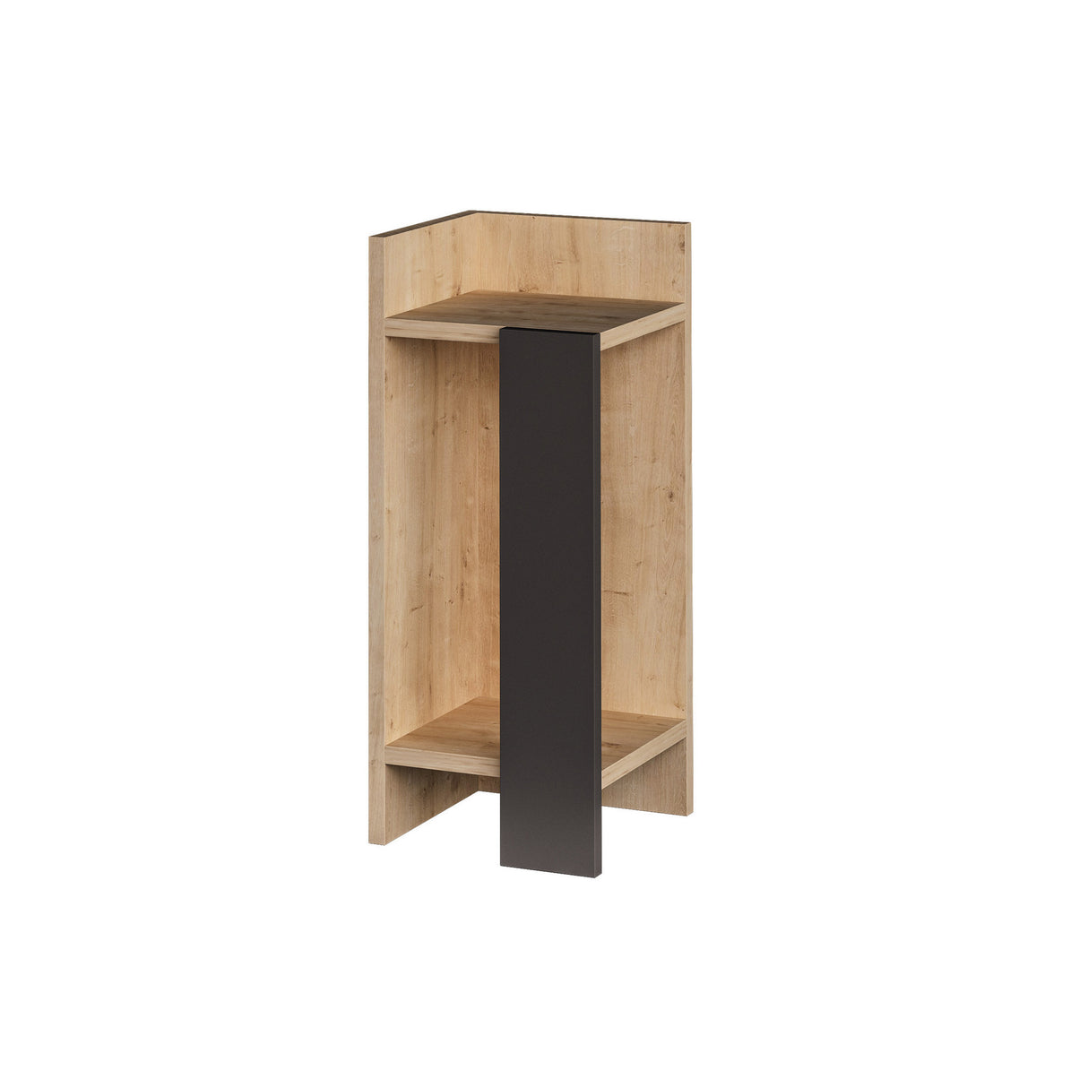 Nachtkastjes - Nachtkastje Links Elos Eik Antraciet Melamine 25x60x27 cm - Dimehouse