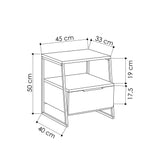 Nachtkastjes - Nachtkastje Pal Mokka Melamine 45x50x40 cm - Dimehouse
