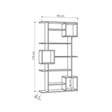 Boekenkasten - Asymmetrische boekenkast antraciet melamine Soto 92x173x28 cm - Dimehouse