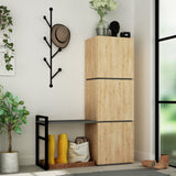 Schoenenkasten - Schoenenkast Mello Eik Antraciet Melamine 109x149x39 cm - Dimehouse