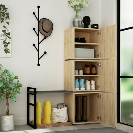 Skoskab Mello Eg Antracit Melamin 109x149x39 cm