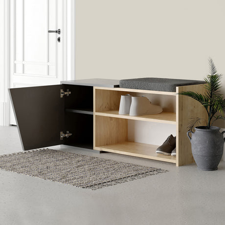 Skoskab Fiona Eg Antracit Melamin 104x37x47 cm