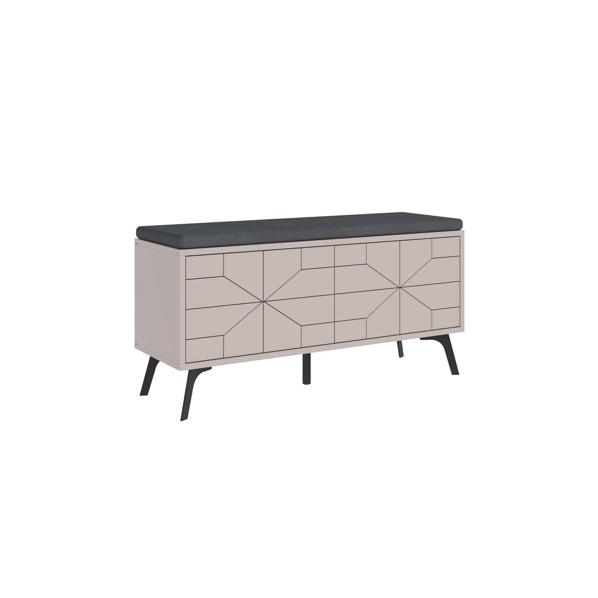 Schoenenkasten - Schoenenkast Dune Bench Mokka Melamine 107x55x35 cm - Dimehouse