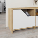 Schoenenkasten - Schoenenkast Nexus Eik Wit Melamine 105x47x37 cm - Dimehouse