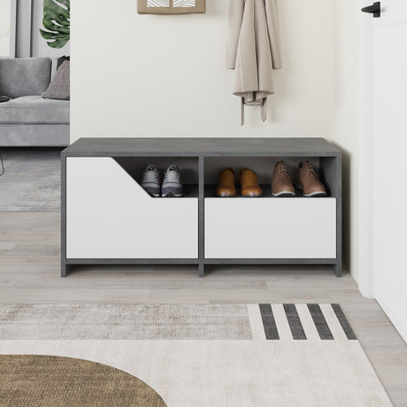 Skoskab Nexus Grå Hvid Melamin 105x47x37 cm