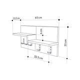 Krog 5-Haaks Hvid, Eg Melamin - 65 cm 