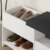 Schoenenkasten - Schoenenkast Filux Wit Melamine 120,3x51x40,5 cm - Dimehouse