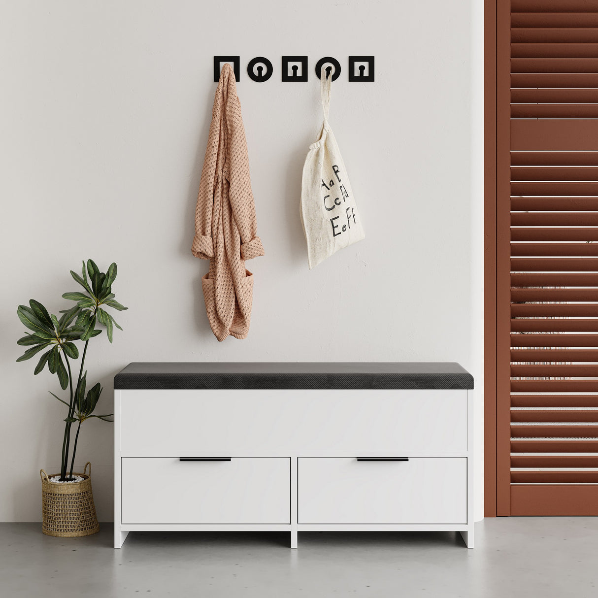 Skoskab Cove Hvid Melamin 106x52x34 cm