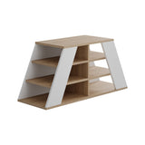 Schoenenkasten - Schoenenkast Pyramid Eik Wit Melamine 105,5x50x37,5 cm - Dimehouse