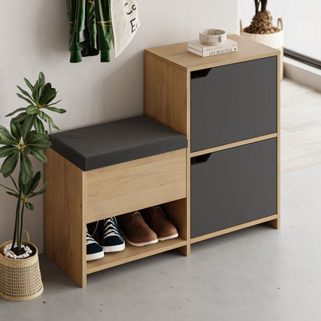 Skoskab Haven Antracit Eg Melamin 101,5x80,5x35,5 cm