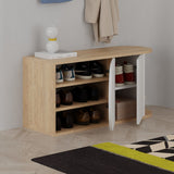 Skoskab Nova Skobænk Eg Hvid Melamin 104x50x37 cm