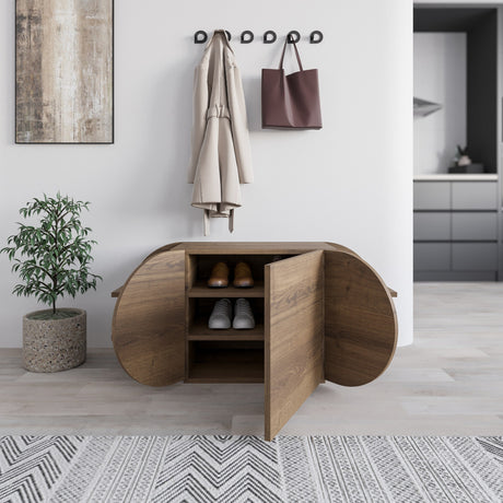 Skoskab Pozy Skobænk Naturlig Melamin 110x50x40,4 cm