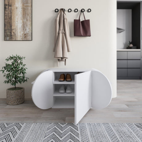 Skoskab Pozy Skobænk Hvid Melamin 110x50x40,4 cm