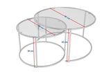 Moderne Ronde Salontafel Set van 2 Uru Goud - Brons Glas - 80/60 cm