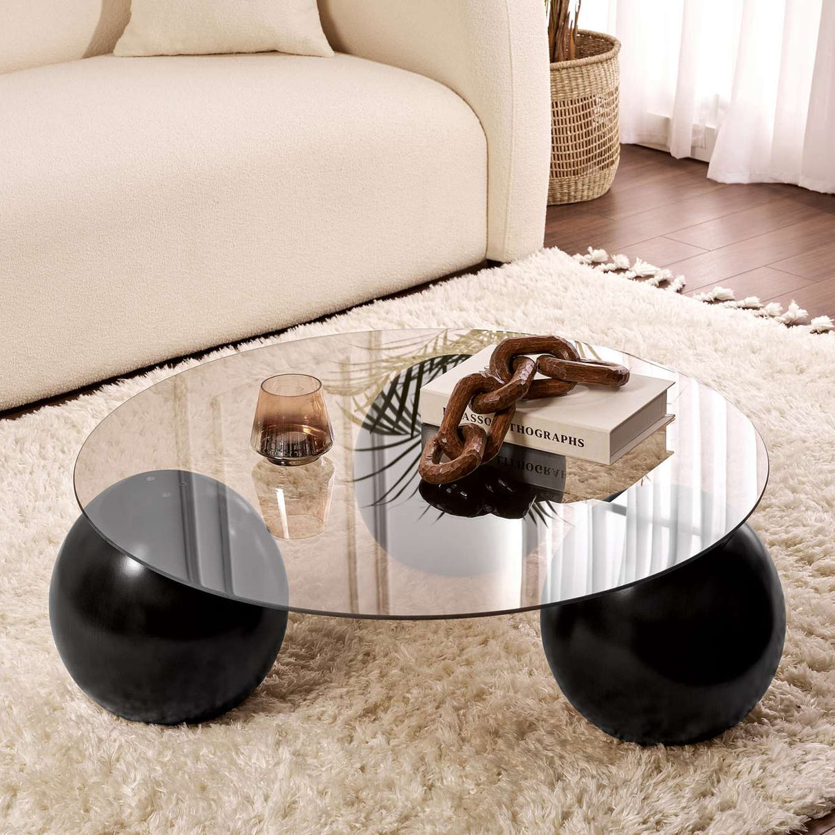 Salontafel Miro Gehard glas 85x85 cm Zwart Brons Black Bronze Tempered glass