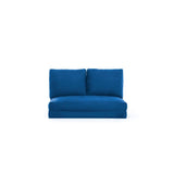Banken - Slaapbank Japandi blauw stof 2 - zits - lage rug en verstelbaar - Taida - Dimehouse