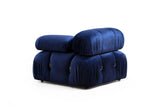 Banken - Modulaire XXL hoekbank Bubble met hocker - velvet blauw - Dimehouse