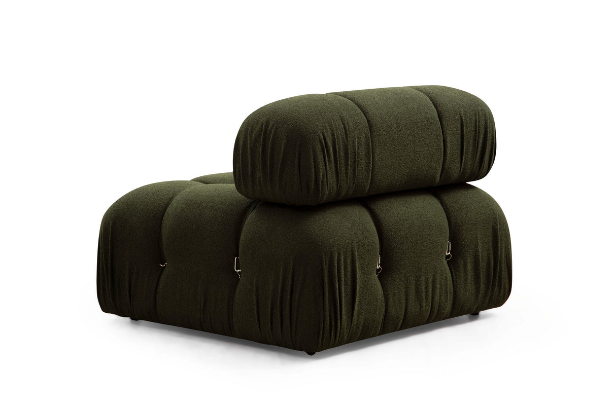 Banken - Modulaire XXL hoekbank Bubble met hocker - velvet groen - Dimehouse