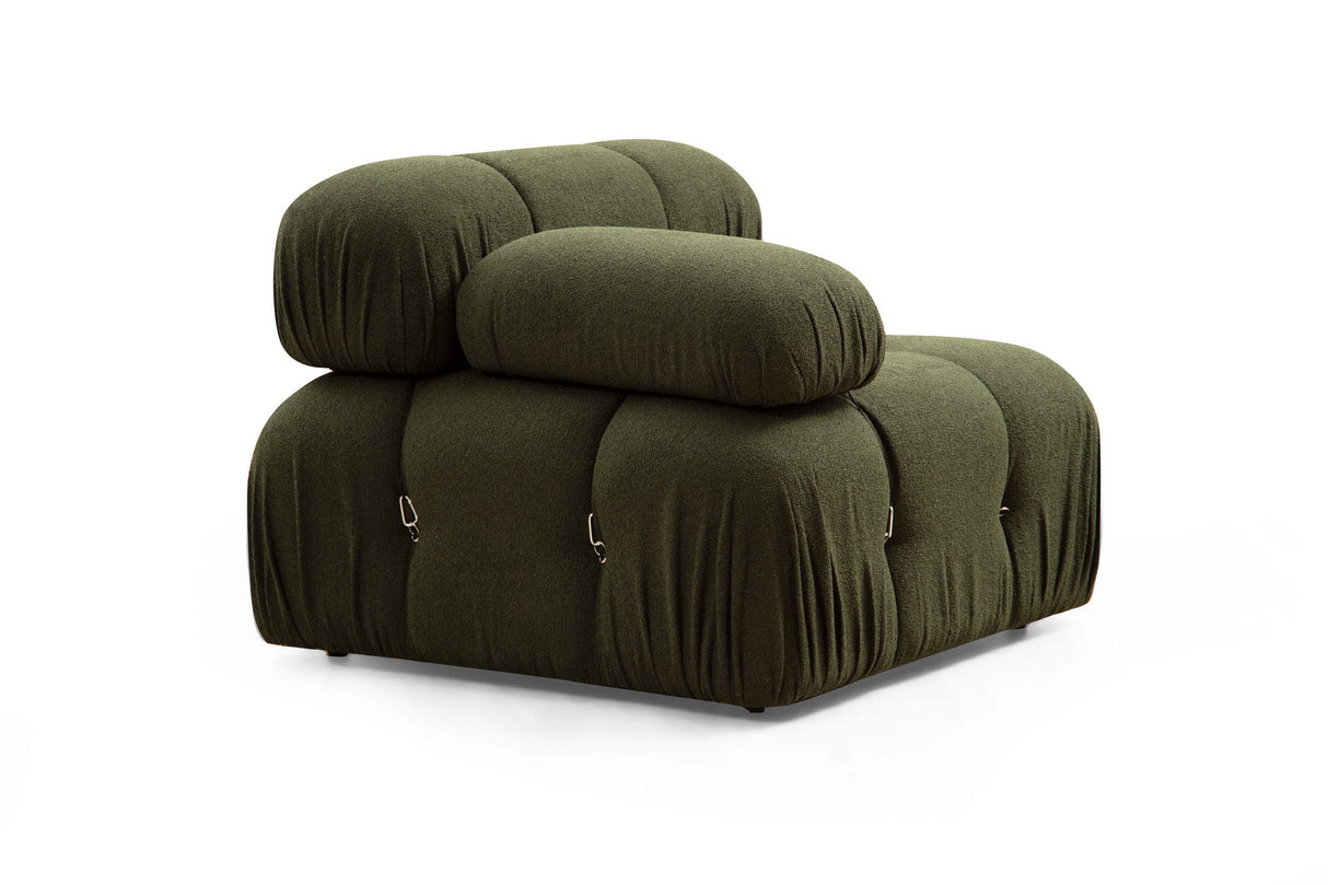 Banken - Modulaire XXL hoekbank Bubble met hocker - velvet groen - Dimehouse