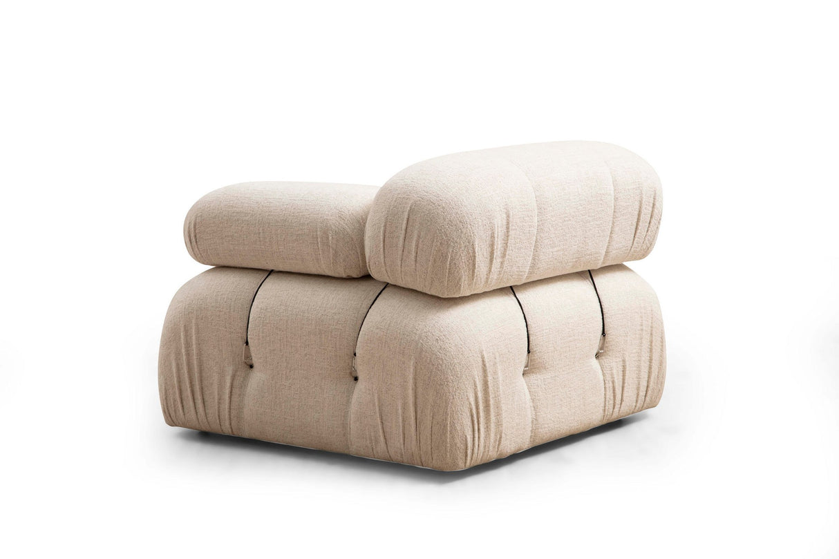 Banken - Modulaire XXL hoekbank Bubble met hocker - crème - Dimehouse