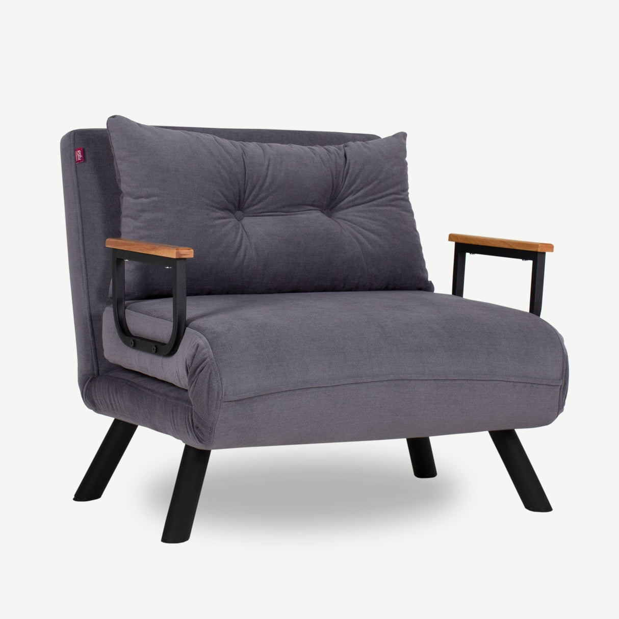 Fauteuils - Scandinavische slaapfauteuil Licht Grijs gemêleerde stof Sando - Dimehouse