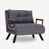 Fauteuils - Scandinavische slaapfauteuil Licht Grijs gemêleerde stof Sando - Dimehouse