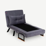 Fauteuils - Scandinavische slaapfauteuil Licht Grijs gemêleerde stof Sando - Dimehouse