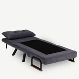 Fauteuils - Scandinavische slaapfauteuil Licht Grijs gemêleerde stof Sando - Dimehouse