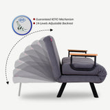 Fauteuils - Scandinavische slaapfauteuil Licht Grijs gemêleerde stof Sando - Dimehouse
