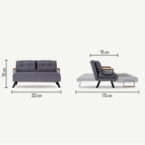 Sovesofa Rødt stof 2-personers - Sando