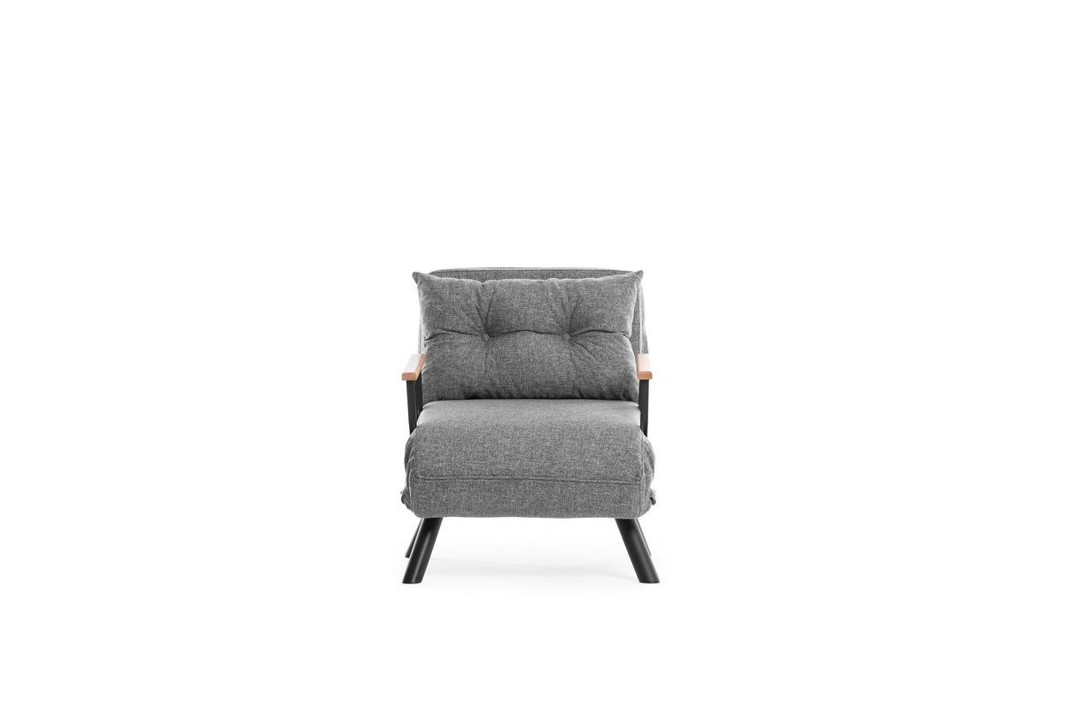 Fauteuils - Scandinavische slaapfauteuil Grijs gemêleerde stof Sando - Dimehouse